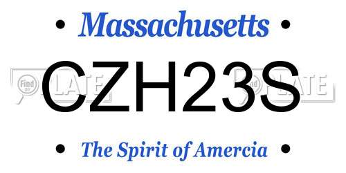 CZH23S Massachusetts License Plate