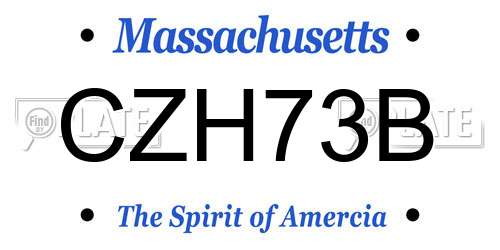 CZH73B Massachusetts License Plate