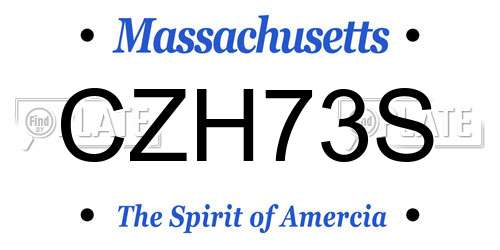 CZH73S Massachusetts License Plate