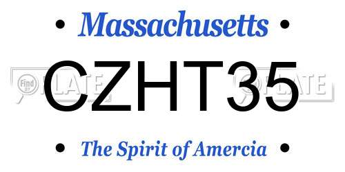 CZHT35 Massachusetts License Plate