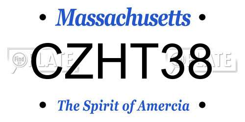 CZHT38 Massachusetts License Plate