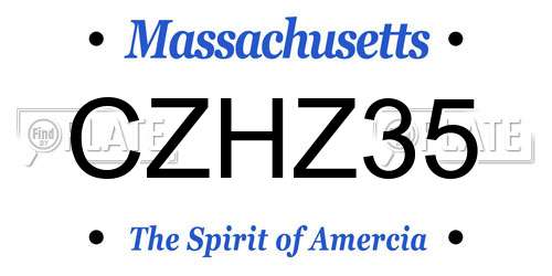 CZHZ35 Massachusetts License Plate