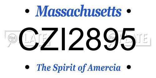 CZI2895 Massachusetts License Plate