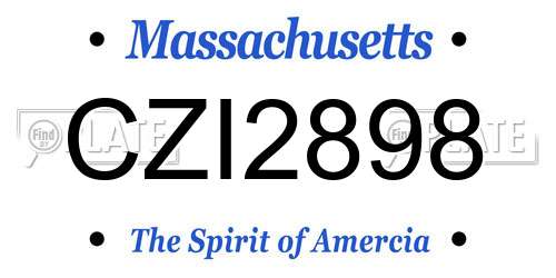 CZI2898 Massachusetts License Plate