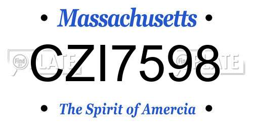 CZI7598 Massachusetts License Plate