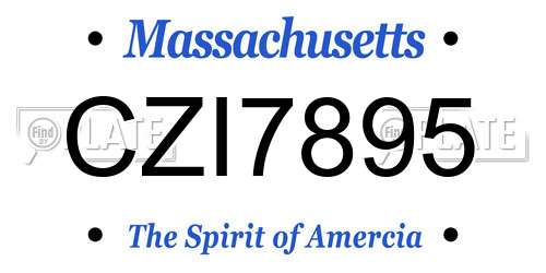 CZI7895 Massachusetts License Plate