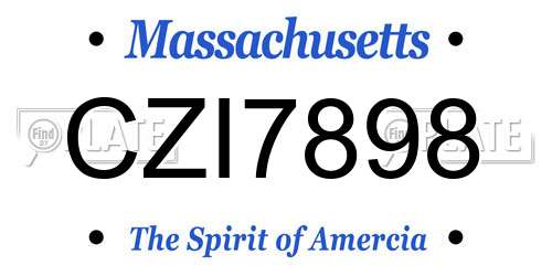 CZI7898 Massachusetts License Plate