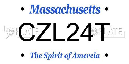 CZL24T Massachusetts License Plate