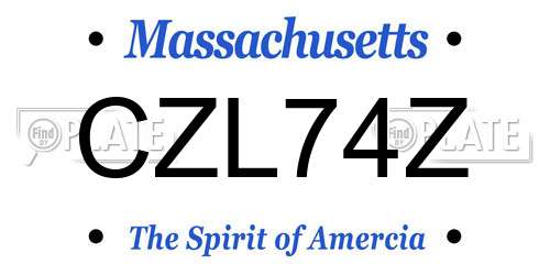 CZL74Z Massachusetts License Plate
