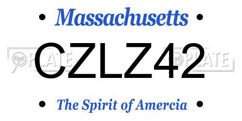 CZLZ42 Massachusetts License Plate