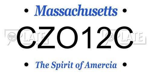 CZO12C Massachusetts License Plate