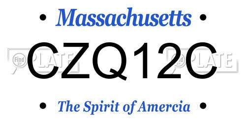 CZQ12C Massachusetts License Plate
