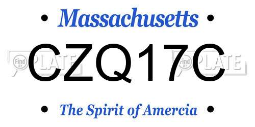 CZQ17C Massachusetts License Plate