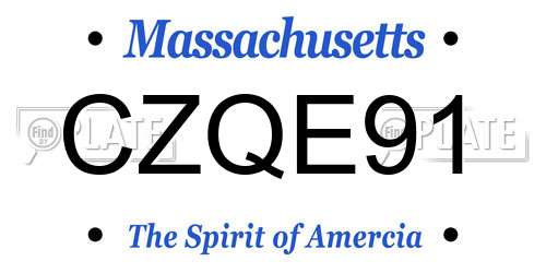 CZQE91 Massachusetts License Plate