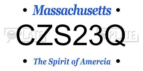 CZS23Q Massachusetts License Plate