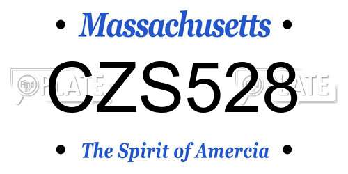 CZS528 Massachusetts License Plate