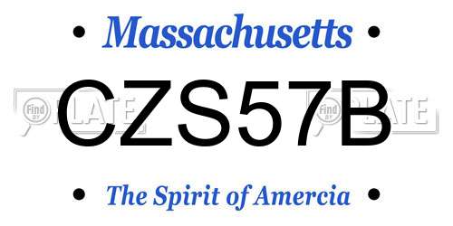 CZS57B Massachusetts License Plate
