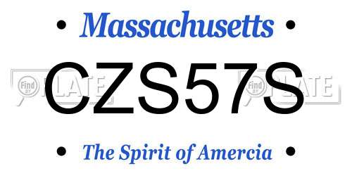 CZS57S Massachusetts License Plate