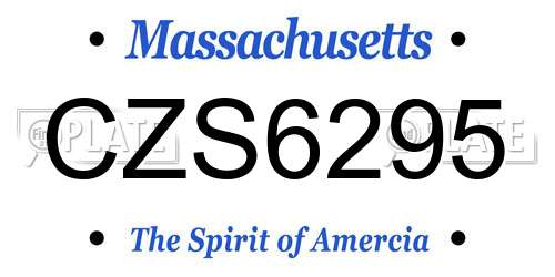 CZS6295 Massachusetts License Plate