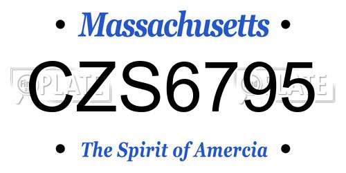 CZS6795 Massachusetts License Plate