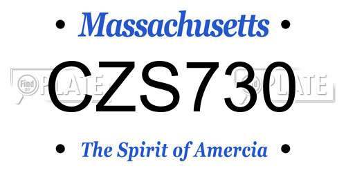 CZS730 Massachusetts License Plate