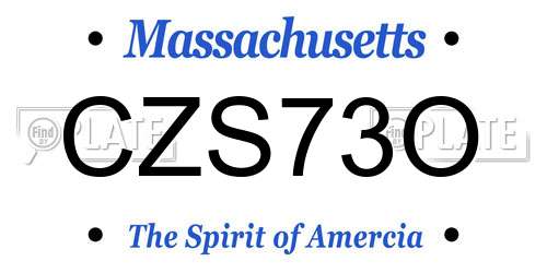 CZS73O Massachusetts License Plate