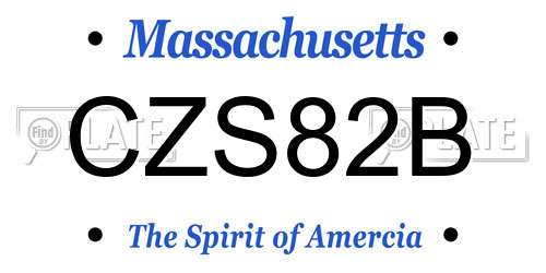 CZS82B Massachusetts License Plate