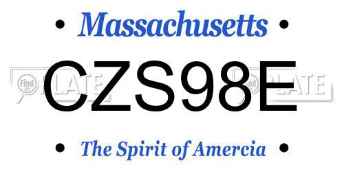 CZS98E Massachusetts License Plate