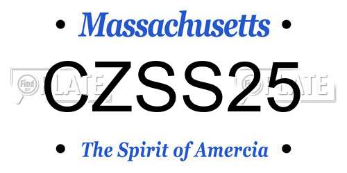 CZSS25 Massachusetts License Plate