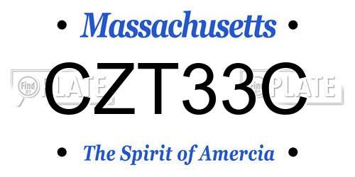 CZT33C Massachusetts License Plate