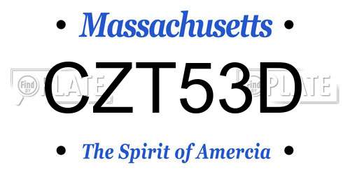 CZT53D Massachusetts License Plate