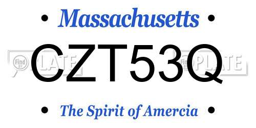CZT53Q Massachusetts License Plate
