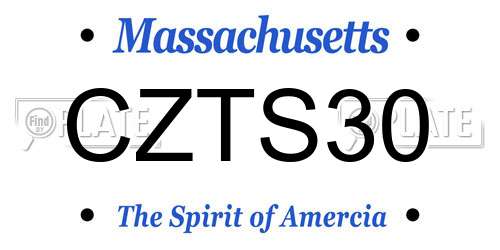 CZTS30 Massachusetts License Plate