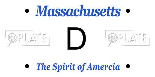 D Massachusetts License Plate