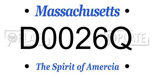 D0026Q Massachusetts License Plate