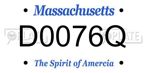 D0076Q Massachusetts License Plate