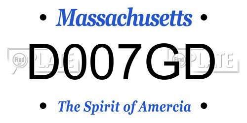 D007GD Massachusetts License Plate
