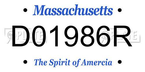 D01986R Massachusetts License Plate