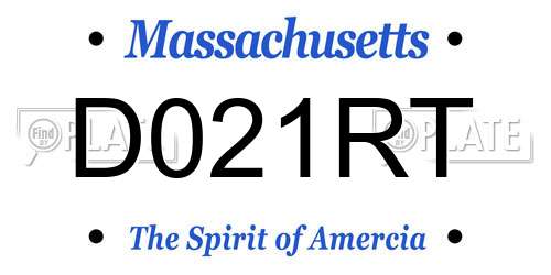 D021RT Massachusetts License Plate