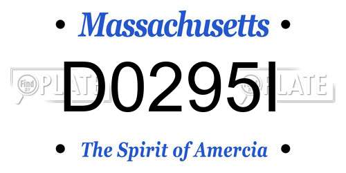 D0295I Massachusetts License Plate