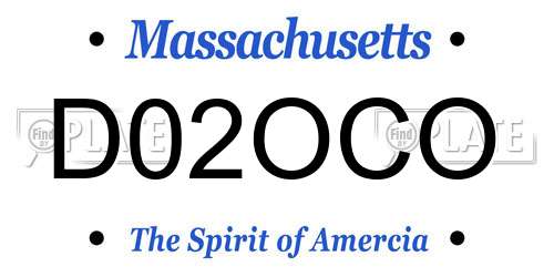 D02OCO Massachusetts License Plate