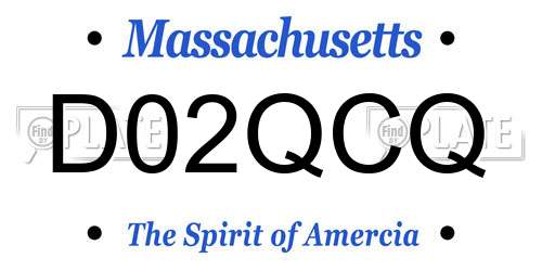 D02QCQ Massachusetts License Plate