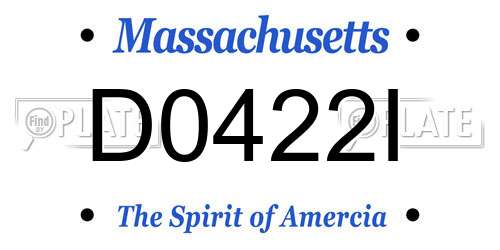 D0422I Massachusetts License Plate
