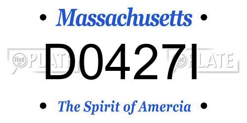 D0427I Massachusetts License Plate