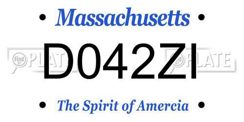 D042ZI Massachusetts License Plate