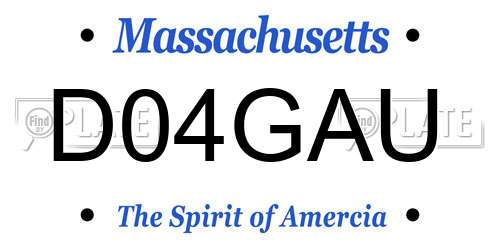 D04GAU Massachusetts License Plate