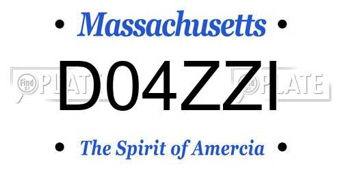 D04ZZI Massachusetts License Plate