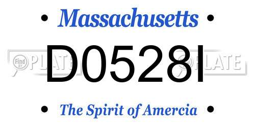 D0528I Massachusetts License Plate