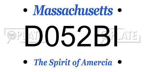 D052BI Massachusetts License Plate