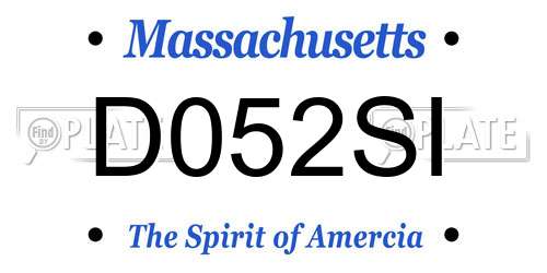 D052SI Massachusetts License Plate